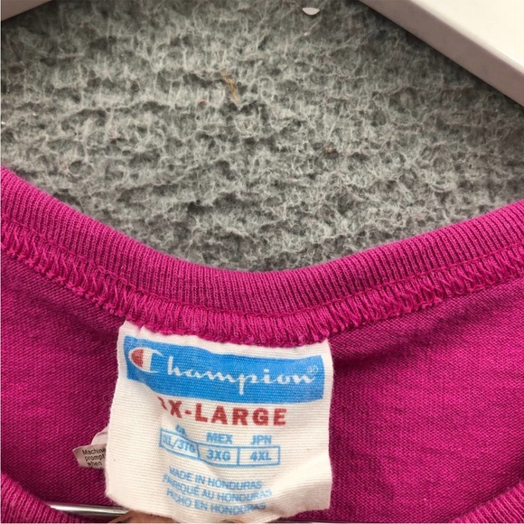 Champion T-Shirt Men's XXXL Short Sleeve Crew Neck Embroidered Logo Pink - Picture 4 of 8